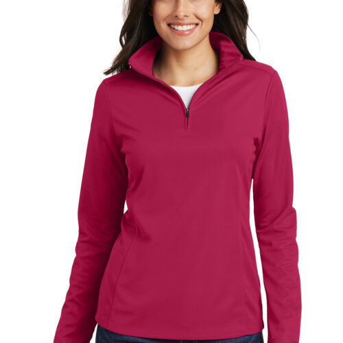 Ladies Pinpoint Mesh 1/2 Zip Thumbnail